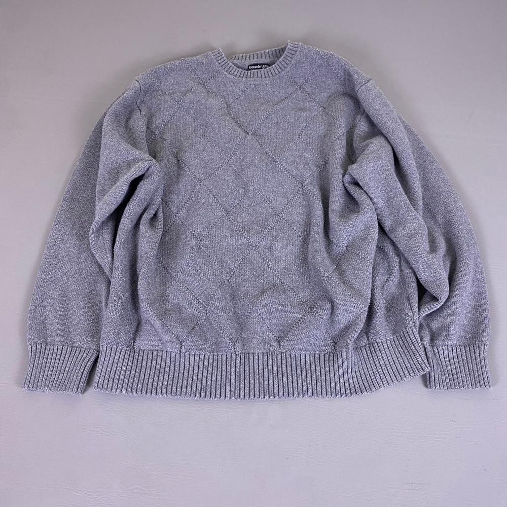 Vintage Alexander Julian Colours Sweater Men's Size 3XL Grey‎ 100% Cotton VTG